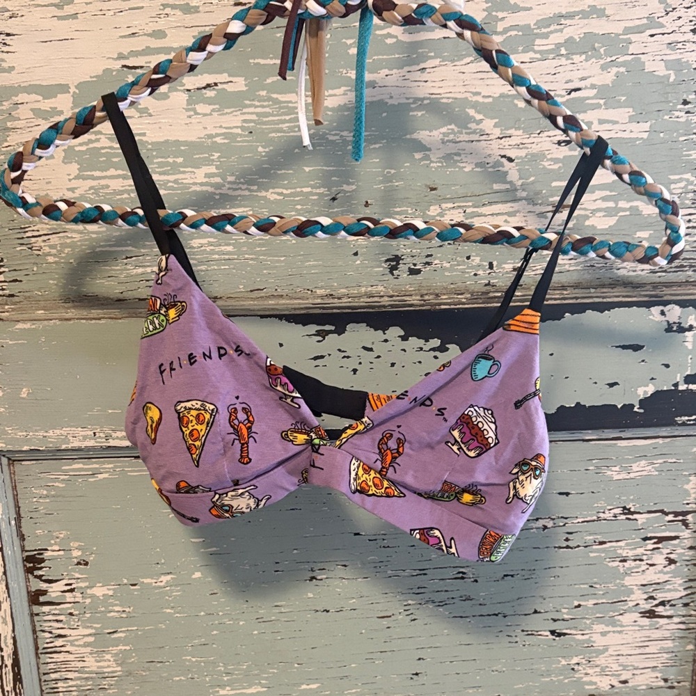 F.R.I.E.N.D.S MeUndies Purple Triangle Bra